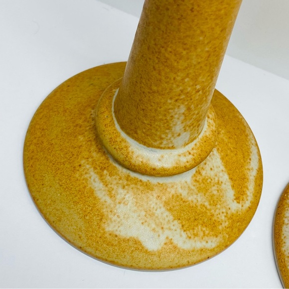 Walt Glass Signed Art Pottery Candlestick Candle Holder Texas Sunset - Picture 6 of 11